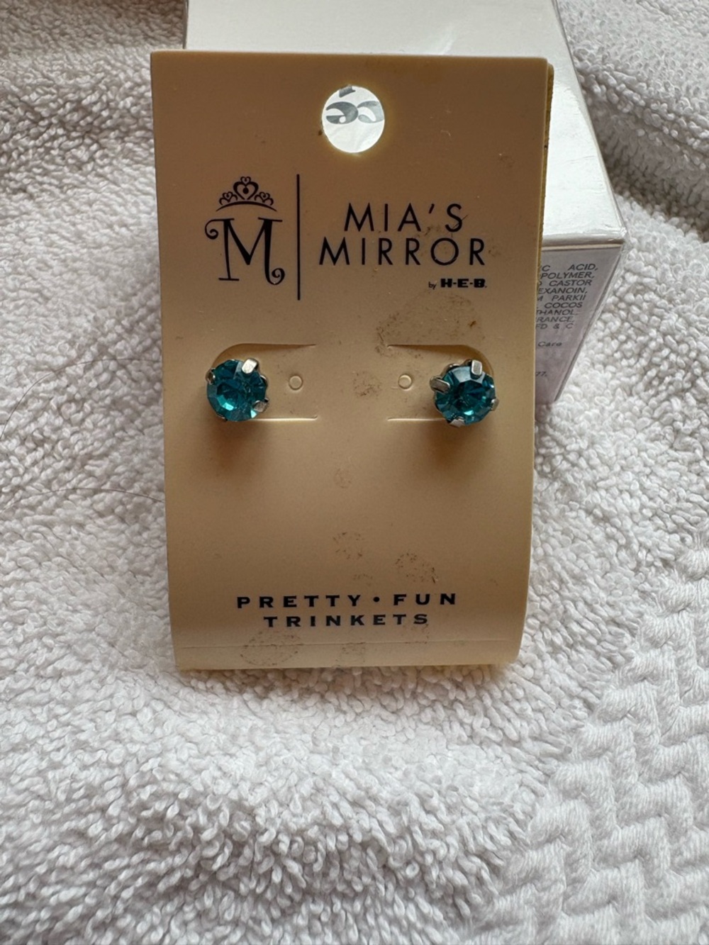 Mia's Mirror Teal Crystal Stud Earrings